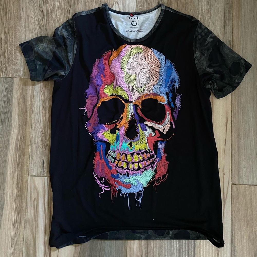 Men’s T shirt Mexican Skull large